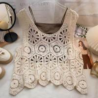 ราคา เสื้อกล้ามถัก เสื้อถักลายลูกไม้ ทรงหลวม สาวอวบใส่ได้ (21524189118)