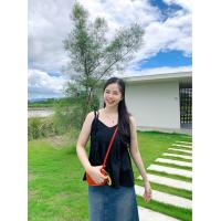 ราคา Alice เสื้อสายเดี่ยวคอวีผูกโบว์ชายระบายผ้าฝ้าย (21836069619)