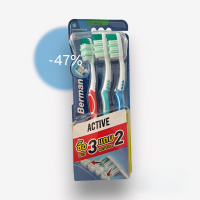 ราคา แปรงสีฟัน Berman รุ่น Active หัวขนาดมาตราฐาน ขนแปรงแบบนุ่ม (21898189240)