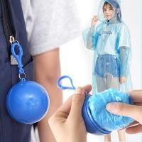 ราคา เสื้อกันฝน แบบพกพา เสื้อกันฝนในลูกบอล มีตะขอเกี่ยว เสื้อกันฝนเก็บได้ คละสี (20467447189)