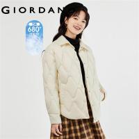 ราคา GIORDANO Women Down Jackets Turn Down Collar Quilted Down Jackets Button Closure Waterproof Casual Loose Down Jackets 13373873 (22155770927)