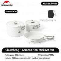 ราคา NatureHike เซรามิคไม่ติดชุด ที่เก็บหม้อและกระทะแบบพกพา กลางแจ้งบนโต๊ะอาหารตั้งแคมป์เดินป่าชุดเครื่องครัว 4 in 1 ปิคนิคสำหรับ 4 7 คน (21788566043)