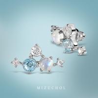 ราคา Mizuchol ต่างหู Ocean Symphony Earrings พลอย Aquamarine Blue Topaz White Topaz Moonstone (21481576637)