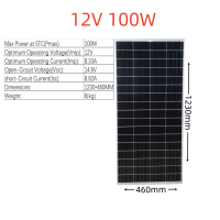 ราคา แผงโซลาร์เซลล์ monocrystalline solar cell 6V 12V 18V 50W 80W 100W (21879254801)