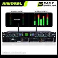 ราคา ปรีแอมป์คาราโอเกะ มี MP3 USB SD Bluetooth มี หน้าจอ กับไฟLED รุ่น แจ็คไมโครโฟน 2 ตัว เอาต์พุตซับวูฟเฟอร์ย่อย เสียงเบส SUB เอาท์พุท เอฟเฟกต์ Echo Delay Repeat (22042814818)