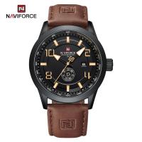 ราคา NAVIFORCE Watch for Men Fashion Casual Sports Wristwatch Double Calendar Leather Strap Watches Original Shock Resistant Waterproof Watch NF9229 (21390635659)