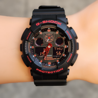 ราคา Casio นาฬิกาข้อมือ G Shock รุ่น GA100B 4A สีแดง (21101108115)