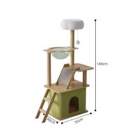 ราคา คอนโดแมว บ้านแมว คอนโดแมวไม้ บันไดและกล่องนอน เสาลับเล็บ ตกแต่งบ้านสวย 150cm (21639464715)
