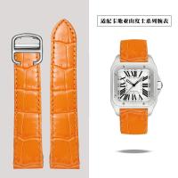 ราคา NEW Suitable for Cartier Santos Santos100 leather strap Santos crocodile pattern leather watch strap cowhide Original (19113145180)