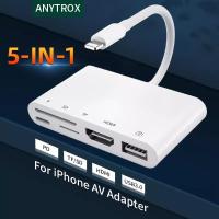 ราคา Lighting To HDMI Digital AV AdapteriPhone ToTV โปรเจคเตอร์ขั้วต่อชาร์จ SD TF พอร์ต USBสนับสนุนวิดีโอ1080P Sync หน้าจอ (16455161690)