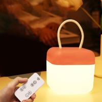 ราคา Vimite Smart Remote Control Small Night Light 3 Color Soft Light Flicker Dimming Illumination Plastic LED Bedside Lamp With Handle Rope Bedroom Light (20222333231)