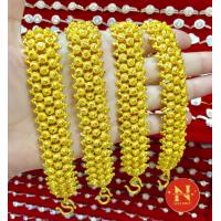 ราคา สร้อยข้อมือทอง ลายพิกุล นำ้หนัก3 บาททองชุบ ทองหุ้มใส่เสมือนจริงสวย นพคุณห้างทอง (19380106556)