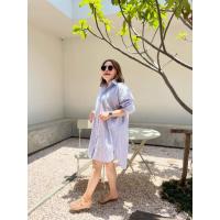 ราคา มินิเดรส ลายริ้วสีฟ้า เอาใจสาวอวบเลยรุ่นนี้ พรางหุ่นดี๊ดี รุ่นนี้ใส่แล้วดูเพรียวมาก ผ้าดีใส่สบาย (22227324926)