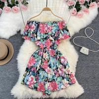 ราคา จั๊มสูทขาสั้นขาบานเปิดไหล่กางเกงเอวสูงเซ็กซี่แฟชั่นสำหรับผู้หญิงสำหรับปาร์ตี้วันหยุดฤดูร้อนผ้าระบายขอบแยกส่วน (20718955709)