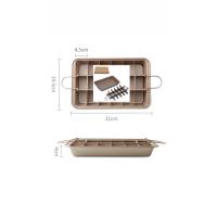 ราคา พร้อมส่ง ถาดอบบราวนี่หนาพิเศษ ขนาด 18ช่อง เคลือบเทปร่อนสีทองอย่างดี BROWNIE PAN SET ชุดถาดอบบราวนี่ แม่พิมพ์บราวนี่ ถาดอบบราวนี่ ขนมปัง เค้ก ขนมปัง (22171288933)