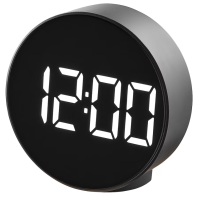 ราคา IKEA นาฬิกาปลุก ตั้งโต๊ะ LED ขนาดเล็ก ทรงกลม สีดำ (22003701551)