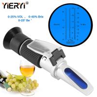 ราคา Yieryi 3 In 1 Alcohol Refractometer HandHeld Grape Alcohol Wine Refractometer Brix Baume and W25V V Scales (22076050092)