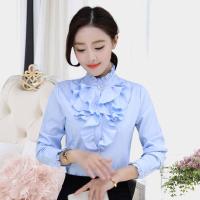 ราคา White Blouse for Women Fashion Office Long Sleeve Shirt Korean Style New Slim Tops OL (16047364711)