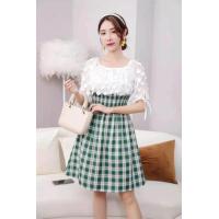 ราคา Kim shop พร้อมส่ง ชุดกระโปรงลายสก๊อต เดรสสั้น เดรสกระโปรง จั๊มเอว กระโปรงสก๊อต พร้อมซับในตัว (7898266528)