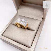 ราคา แหวนเพชรแถวเรียงห้าแถวสี่สิบห้าเม็ดก้านเปีย ขนาดฟรีไซต์ (21980608866)