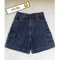 ราคา A09 กางเกงยีนส์ขาสั้น เอว สูง คาร์โก้ ยีนส์ ส โนว์ ผ้าไม่ยืด มีไซส์S 2xl OnTheWay Jeans (21440429267)