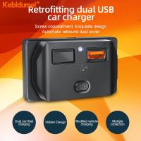 ราคา ที่ชาร์จแบตในรถชาร์จเร็ว PD Type C พอร์ต USB คู่รถอะแดปเตอร์เต้ารับสำหรับที่ชาร์จแผงพลังงาน USB 12V 24V พร้อม Swith สำหรับรถมอเตอร์ไซค์ทางทะเล (21152398142)