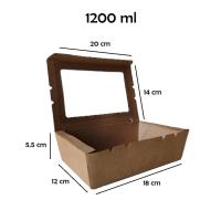 ราคา 50 ใบ กล่องอาหารกระดาษ มีหน้าต่าง กล่องข้าว คราฟท์ เคลือบ PE กันน้ำ กล่องข้าว บรรจุภัณฑ์ซื้อกลับบ้าน Take Away (22053831131)