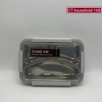 ราคา Chang Xin กล่องข้าวสแตนเลสเคลือบพลาสติก 3ช่อง กล่องข้าวพกพา พร้อมช้อนพลาสติก (20871174685)