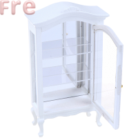 ราคา Fre 1 12 dollhouse เฟอร์นิเจอร์ขนาดเล็กสีขาวไม้แสดงตู้ตู้โชว์ (20766128006)