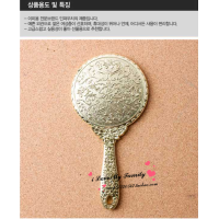 ราคา กระจกแต่งหน้าทรงกลมสไตล์เกาหลี GS justin Minghao กระจกแต่งหน้าแบบพกพามือจับประณีตกระจกเจ้าหญิงแนววินเทจ (7954870499)