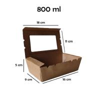 ราคา 50 ใบ กล่องอาหารกระดาษ มีหน้าต่าง กล่องข้าว คราฟท์ เคลือบ PE กันน้ำ กล่องข้าว บรรจุภัณฑ์ซื้อกลับบ้าน Take Away (22053831130)