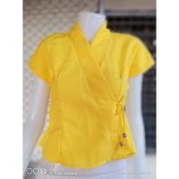 ราคา เสื้อพื้นเมืองสีเหลืองผูกเชือกด้านข้างป้ายหน้า (8918195964)