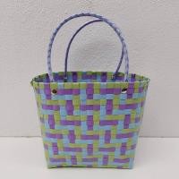 ราคา กระเป๋าสาน เส้นพลาสติกสาน กระเป๋าสานเส้นพลาสติก กระเป๋าถือ THE STAR ตอกหมุด กว้าง13ยาว25สูง23cm วัดจากขอบปากตะกร้า (12573279816)