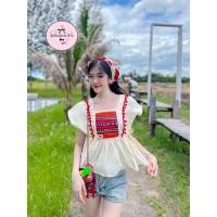 ราคา เสื้อผ้าฝ้าย รุ่นระบายรอบตัวเสื้อเพิ่มความล้านนาแต่งผ้าปักชาวเขา งานสวยสไตล์ลุคสาวเหนือสุดๆ (22113109472)