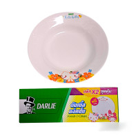 ราคา ยาสีฟัน ดาร์ลี่ Darlie ดับเบิ้ลแอคชั่น Fresh Clean 2 หลอด X 150 กรัม แถมจานกระเบื้อง 6 นิ้ว (22164426036)