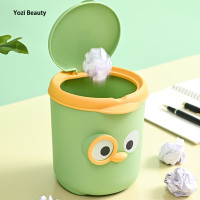 ราคา ถังขยะขนาดเล็กพร้อมที่ปิดดีไซน์การ์ตูนน่ารักโต๊ะข้างเตียงเคาน์เตอร์พลาสติกสำนักงาน (22089179276)