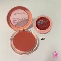 ราคา 83363 03 บลัชออนปัดเเก้ม kiss beauty โทนชมพูเกาหลี ตุ่นๆ สีสวย ชัด (21841747305)