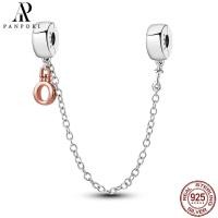 ราคา PANPOKI 32 Style 925 Sterling Silver Silicon Plug Safety Chain Pendant Charms Fit Original Pandora Bracelets Women Jewelry Gifts (21485566314)