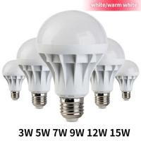 ราคา 3W 5W 7 W 9W 12W 15W E27แอลอีดีสีขาวอบอุ่นประหยัดพลังงานหลอดไฟ220V ในร่มและกลางแจ้ง (12274498986)