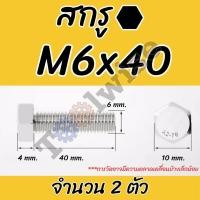 ราคา น็อตสกรูหัวหกเหลี่ยม M6 ตัวผู้ สกรูสแตนเลส 304 เกลียว 1มม Hexagon Head Screws มาตรฐาน DIN933 (21579636004)