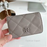 ราคา ของแท้100 กระเป๋าสตางค์ Tory Burch Willa Matte Leather Diamond Quilted Medium Card Wallet (21512150368)