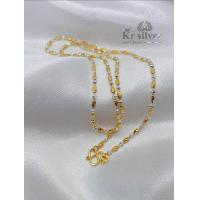 ราคา เงินแท้ 925 สร้อยคอเงินแท้ สองกษัตริย์ ลายเม็ดจีบสลับเม็ดข้าวตัดลาย (22096203105)