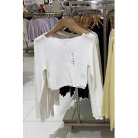 ราคา Uniqlo คาร์ดิแกนถักแขนยาวสำหรับผู้หญิงคาร์ดิแกนถักสไตล์ Cewek Seksi ห้องลองเสื้อเข้ารูปพอดีเสื้อคลุมสั้น E446249 448938 (17651894952)