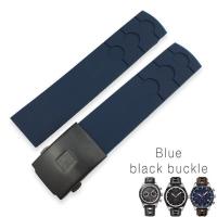 ราคา 20mm Rubber Silicone Watch Strap Black Blue Orange Folding Buckle Waterproof Watchband Suitable for Tissot PRS516 Series Watch (19704156101)