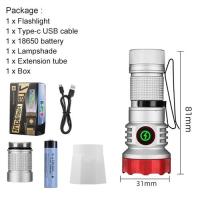 ราคา Asafee EDC LED Super Bright F473 Portable Flashlight Outdoor Camping Tactical Light XPG LED Using18650 18350 Battery TYPE C Rechargeable 11Modes Waterproof IP55 Work Safety Light (22108604277)
