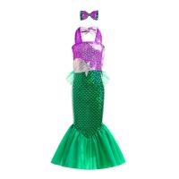 ราคา ชุดคอสเพลย์หางปลาฮาโลวีนสำหรับเด็กผู้หญิงชุดนางเงือกแอเรียลนางเงือกน้อยชุดเจ้าหญิงแฟนซี (22096891712)