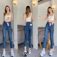 ราคา Acasey กางเกงยีนส์ผู้หญิง ขายาว ผ้ายืด ทรงBoy slimcut บอยสลิมปลายขาตัด เอวสูง ไซส์ S XL (21933282044)