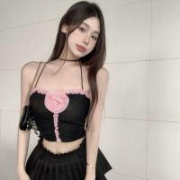 ราคา Beautifultime เสื้อแขนกุดผูกเสื้อชั้นในสตรีสำหรับผู้หญิงเสื้อชั้นในสายเดี่ยว3D ลายดอกไม้เสื้อกล้ามสำหรับตัดจีบ (21945744250)