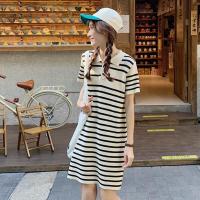 ราคา Mira shop เดรสไหมพรมคอปกกระดุมหน้าลายมินิมอล ชุดมินิเดรส (8941266808)