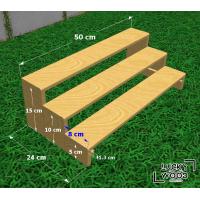 ราคา ชั้นไม้วางของ แบบ 3ขั้นบันได หน้ากว้าง 8cm ไม้สนนอก (22092137794)